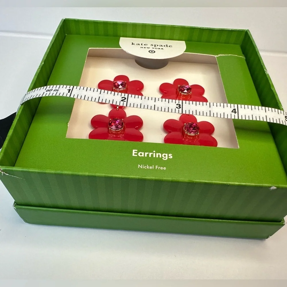 Kate Spade x Target Red Flower Earrings NIB